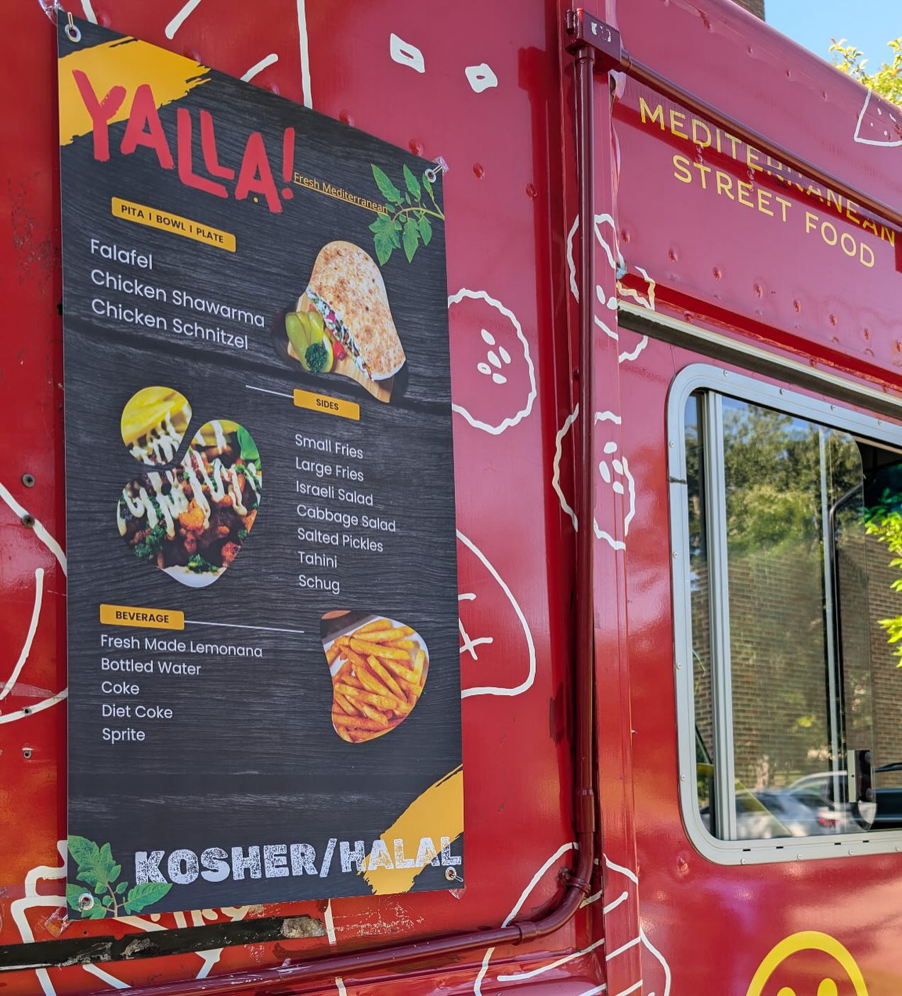 Professional food service equipment and setup at Yalla Durham